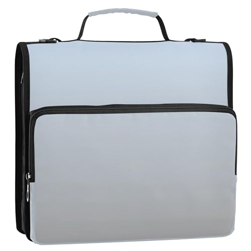 Ordner, elegant, blau, dunkelgrau, Farbverlauf, 3,8 cm, 3 Ringe, robuster Reißverschluss, Ordner, Tasche mit Gurt für Schule, mehrere Taschen, große Portfolio-Mappe Ordner, elegant, blau, dunkelgrau, Farbverlauf, 3,8 cm, 3 Ringe, robuster Reißverschluss, Ordner, Tasche mit Gurt für Schule, mehrere Taschen, große Portfolio-Mappe von Joitme