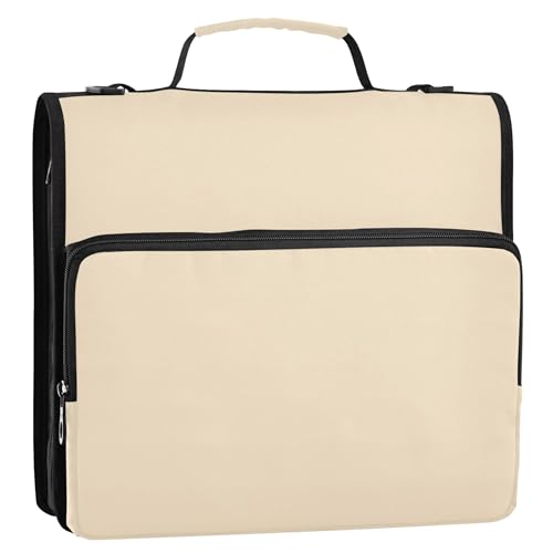 Ordner-Organizer mit Blumenmuster, 3,8 cm, 3-Ring-Ordner, D-Ring, blanchierte Mandel, Aufbewahrungsmappe mit Griff, Ordner mit Schultergurt, für die Schule Ordner-Organizer mit Blumenmuster, 3,8 cm, 3-Ring-Ordner, D-Ring, blanchierte Mandel, Aufbewahrungsmappe mit Griff, Ordner mit Schultergurt, für die Schule von Joitme