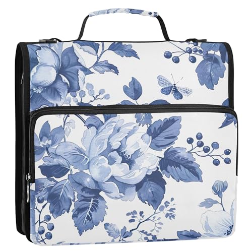 Ordner-Organizer mit Reißverschluss, 3,8 cm, 3 Ringbücher, strapazierfähig, große Schulmappe mit Schultergurt, mehrere Taschen, große Portfolio-Mappe Ordner-Organizer mit Reißverschluss, 3,8 cm, 3 Ringbücher, strapazierfähig, große Schulmappe mit Schultergurt, mehrere Taschen, große Portfolio-Mappe von Joitme