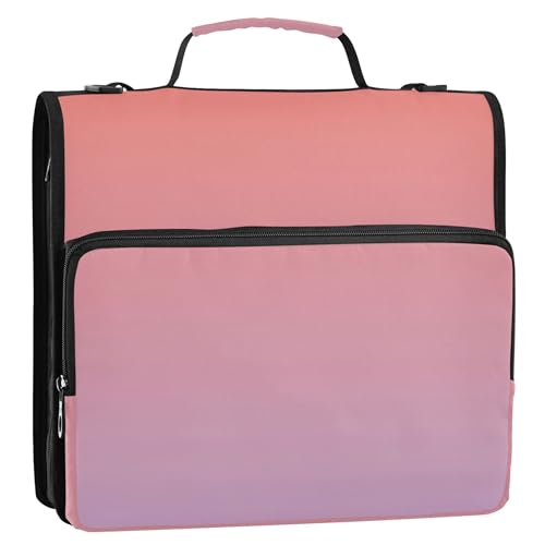 Ordner-Organizer mit Reißverschluss, 3 Ringbücher, 3,8 cm, D-Ring, Schulordner mit Schultergurt, mehrere Taschen, große Portfolio-Mappe von Joitme