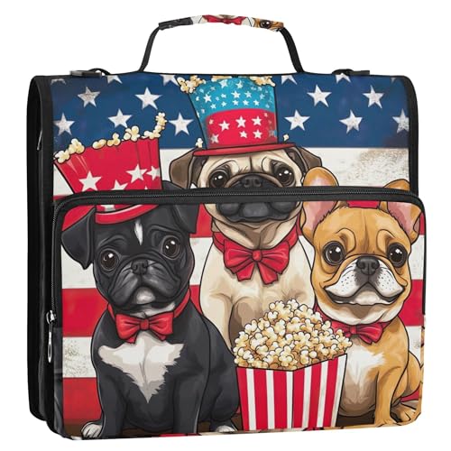 Ordner-Organizer mit Reißverschluss, Motiv: niedliche Hunde, 3,8 cm, 3 Ringbücher, strapazierfähig, Dokumentenhalter, Tasche mit Gurt für Schule, Aufbewahrung, Portfolio-Ordner mit Griff Ordner-Organizer mit Reißverschluss, Motiv: niedliche Hunde, 3,8 cm, 3 Ringbücher, strapazierfähig, Dokumentenhalter, Tasche mit Gurt für Schule, Aufbewahrung, Portfolio-Ordner mit Griff von Joitme