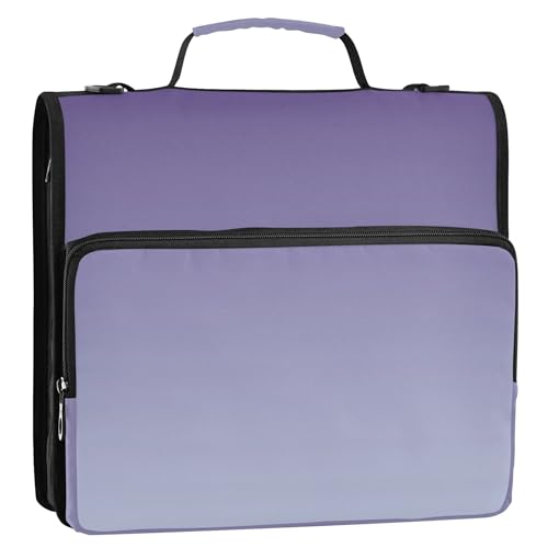 Ordner-Organizer mit Reißverschluss, Violett, Periwinkel, Farbverlauf, Ombre, 3,8 cm, D-Ring, individuelle Mittelschule, Ordnertasche mit Riemen, mehrere Taschen, große Portfolio-Mappe Ordner-Organizer mit Reißverschluss, Violett, Periwinkel, Farbverlauf, Ombre, 3,8 cm, D-Ring, individuelle Mittelschule, Ordnertasche mit Riemen, mehrere Taschen, große Portfolio-Mappe von Joitme