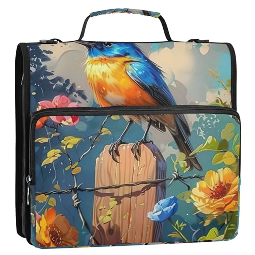 Ordner für Ölgemälde, Vogelgarten, 3,8 cm, 3 Ringe, robuster Reißverschluss, Organizer mit Riemen, mittlere Schultasche, große Multi-Taschen, große Portfolio-Mappe Ordner für Ölgemälde, Vogelgarten, 3,8 cm, 3 Ringe, robuster Reißverschluss, Organizer mit Riemen, mittlere Schultasche, große Multi-Taschen, große Portfolio-Mappe von Joitme