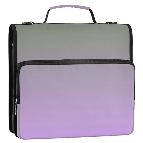 Ordner mit 3 Ringen, strapazierfähig, Reißverschluss, mit Gurt, für Schule, mehrere Taschen, große Portfolio-Mappe, Camouflage-Grün, Mauve, Farbverlauf, 3,8 cm Ordner mit 3 Ringen, strapazierfähig, Reißverschluss, mit Gurt, für Schule, mehrere Taschen, große Portfolio-Mappe, Camouflage-Grün, Mauve, Farbverlauf, 3,8 cm von Joitme