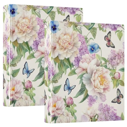 Ordner mit Blumenmuster, 3,8 cm, 3 Ringe, 200 Blatt, Portfolio-Mappen, niedlich, rund, 31,5 x 27 x 6 cm, 2 Stück Ordner mit Blumenmuster, 3,8 cm, 3 Ringe, 200 Blatt, Portfolio-Mappen, niedlich, rund, 31,5 x 27 x 6 cm, 2 Stück von Joitme