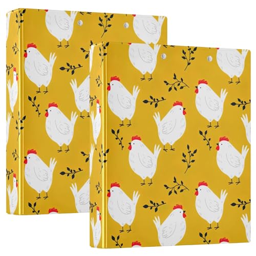 Ordner mit Cartoon-Hühnern, Gelb, 3,8 cm, für 200 Blatt, Klemmbrett, Ordner, Druck, runder Ring, Spielrechnungsbuch, 31,5 x 27 x 6 cm, 1 Packung Ordner mit Cartoon-Hühnern, Gelb, 3,8 cm, für 200 Blatt, Klemmbrett, Ordner, Druck, runder Ring, Spielrechnungsbuch, 31,5 x 27 x 6 cm, 1 Packung von Joitme