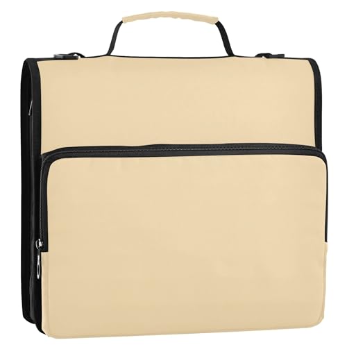 Ordner mit Reißverschluss, Mokassin, 3,8 cm, 3-Ringbinder, strapazierfähig, Dokumentenmappe mit Schultergurt, für Schule, mehrere Taschen, große Portfolio-Mappe Ordner mit Reißverschluss, Mokassin, 3,8 cm, 3-Ringbinder, strapazierfähig, Dokumentenmappe mit Schultergurt, für Schule, mehrere Taschen, große Portfolio-Mappe von Joitme