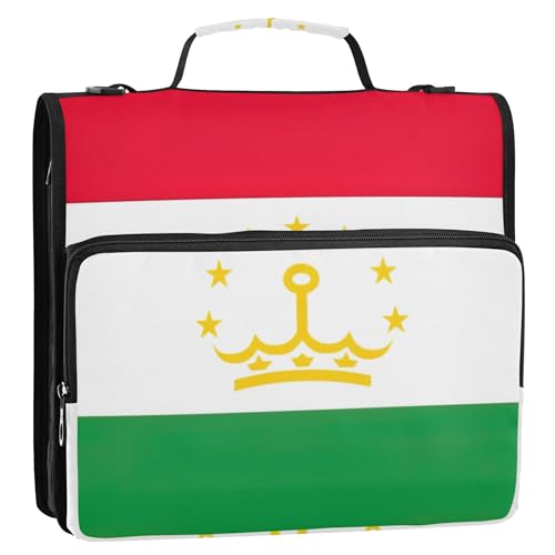 Ordner mit Reißverschluss, Tadschikistan-Flagge, 3,8 cm, 3 Ringe, lustige Ordnertasche mit Gurt für Schule, mehrere Taschen, große Portfolio-Mappe Ordner mit Reißverschluss, Tadschikistan-Flagge, 3,8 cm, 3 Ringe, lustige Ordnertasche mit Gurt für Schule, mehrere Taschen, große Portfolio-Mappe von Joitme