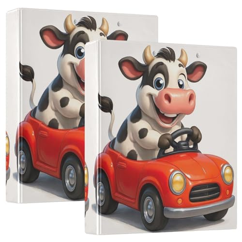 Ordner mit niedlichem Cartoon-Kuh-Motiv, 3,8 cm, 3 Ringe, 200 Blatt, farbige 3-Ring-Ordner, runder Ringordner, 31,5 x 27 x 6 cm, 1 Packung Ordner mit niedlichem Cartoon-Kuh-Motiv, 3,8 cm, 3 Ringe, 200 Blatt, farbige 3-Ring-Ordner, runder Ringordner, 31,5 x 27 x 6 cm, 1 Packung von Joitme