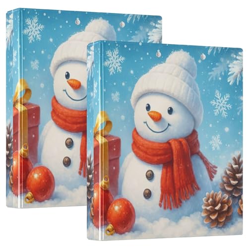 Ordner mit niedlichem Schneemann, 3,8 cm, 3 Ringe für 200 Blatt, niedliches Klemmbrett, runder Ringplaner, 31,5 x 27 x 6 cm, 2 Stück Ordner mit niedlichem Schneemann, 3,8 cm, 3 Ringe für 200 Blatt, niedliches Klemmbrett, runder Ringplaner, 31,5 x 27 x 6 cm, 2 Stück von Joitme