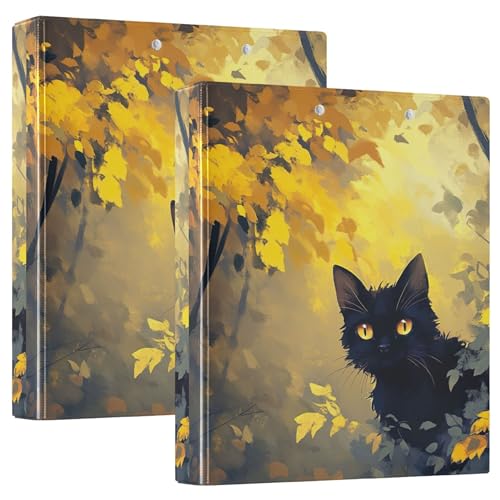 Ordner mit niedlicher Katze, 3,8 cm, 3 Ringe, für 200 Blatt, niedliches Klemmbrett, runder Ring, Rezeptbuch, 31,5 x 27 x 6 cm, 1 Packung von Joitme