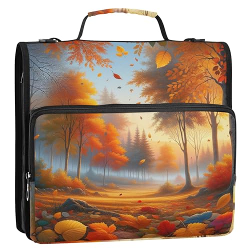 Organizer mit Reißverschluss, Herbstbaum, Ahornblätter, 3 Ringbücher, 3,8 cm, D-Ring, große Ordner mit Riemen, mittlere Schultasche, Portfolio, für 500 Blatt Organizer mit Reißverschluss, Herbstbaum, Ahornblätter, 3 Ringbücher, 3,8 cm, D-Ring, große Ordner mit Riemen, mittlere Schultasche, Portfolio, für 500 Blatt von Joitme