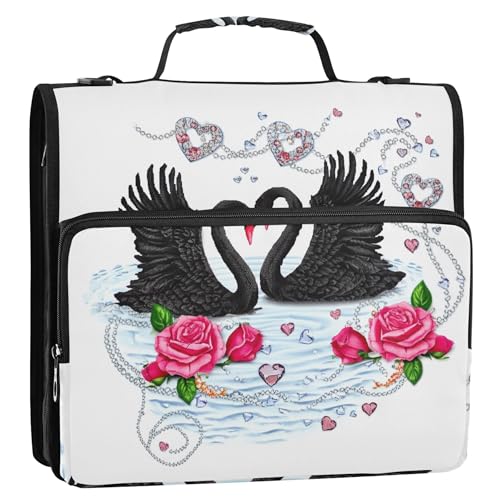 Organizer mit Reißverschluss, Valentinstag, Schwäne, Rosen, Herzen, 3,8 cm, 3 Ringbücher, D-Ring, personalisierbar, Schulordner, Tasche mit Schultergurt, Aufbewahrungsmappe mit Griff Organizer mit Reißverschluss, Valentinstag, Schwäne, Rosen, Herzen, 3,8 cm, 3 Ringbücher, D-Ring, personalisierbar, Schulordner, Tasche mit Schultergurt, Aufbewahrungsmappe mit Griff von Joitme