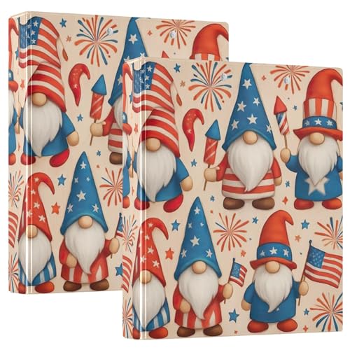 Patriotische Zwerge, rot, amerikanisch, 3,8 cm, 3 Ringe, 200 Blatt, niedliche 3-Ring-Ordner, runder Ringordner, 31,5 x 27 x 6 cm, 1 Packung Patriotische Zwerge, rot, amerikanisch, 3,8 cm, 3 Ringe, 200 Blatt, niedliche 3-Ring-Ordner, runder Ringordner, 31,5 x 27 x 6 cm, 1 Packung von Joitme