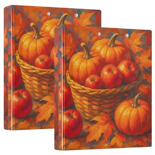 Personalisierbarer Ordner mit Herbstblättern, Äpfeln, Kürbissen, 3,8 cm, 3 Ringordner, für 200 Blatt, Portfolio-Ring, robuster Ordner, 31,5 x 27 x 6 cm, 1 Stück Personalisierbarer Ordner mit Herbstblättern, Äpfeln, Kürbissen, 3,8 cm, 3 Ringordner, für 200 Blatt, Portfolio-Ring, robuster Ordner, 31,5 x 27 x 6 cm, 1 Stück von Joitme