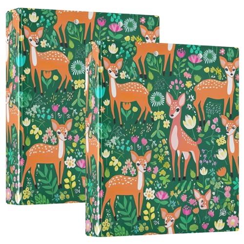 Personalisierbarer Ordner mit niedlichem Hirsch, bunte Blumen, grüne Blätter, 3,8 cm, für 200 Blatt, Portfolio-Ordner, runder Ringbuch, 31,5 x 27 x 6 cm, 1 Stück Personalisierbarer Ordner mit niedlichem Hirsch, bunte Blumen, grüne Blätter, 3,8 cm, für 200 Blatt, Portfolio-Ordner, runder Ringbuch, 31,5 x 27 x 6 cm, 1 Stück von Joitme