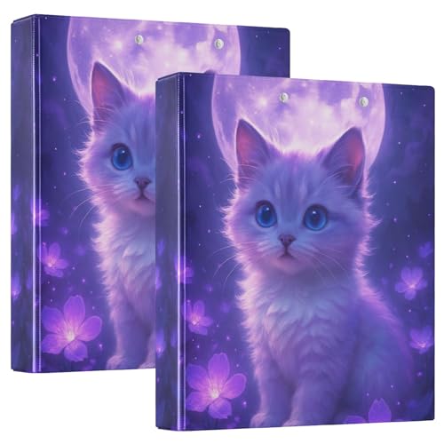 Personalisierbarer Ordner mit niedlicher Katze, Blume, 3,8 cm, 3 Ringordner, für 200 Blatt, Notizbuch, runder Ring, Büroordner, 31,5 x 27 x 6 cm, 2 Stück Personalisierbarer Ordner mit niedlicher Katze, Blume, 3,8 cm, 3 Ringordner, für 200 Blatt, Notizbuch, runder Ring, Büroordner, 31,5 x 27 x 6 cm, 2 Stück von Joitme
