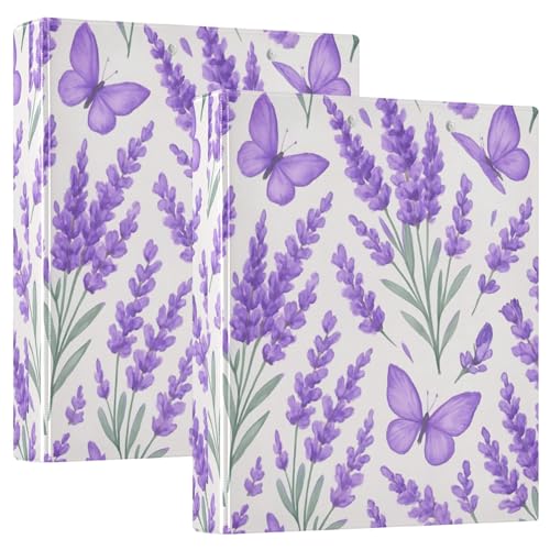 Personalisierbarer Ordner mit violetten Schmetterlingen, Lavendelblumen, 3,8 cm, 3 Ringordner, für 200 Blatt, Notizbuch, runder Ringbuch, 31,5 x 27 x 6 cm, 1 Stück Personalisierbarer Ordner mit violetten Schmetterlingen, Lavendelblumen, 3,8 cm, 3 Ringordner, für 200 Blatt, Notizbuch, runder Ringbuch, 31,5 x 27 x 6 cm, 1 Stück von Joitme