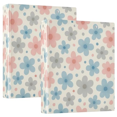 Personalisierbares Pastell-Blumenmuster, Rosa, Blau, Grau, 3,8 cm, 3 Ringordner, für 200 Blatt, 3 Ringordner, runder Ring, Playbill Ordner, 31,5 x 27 x 6 cm, 2 Stück Personalisierbares Pastell-Blumenmuster, Rosa, Blau, Grau, 3,8 cm, 3 Ringordner, für 200 Blatt, 3 Ringordner, runder Ring, Playbill Ordner, 31,5 x 27 x 6 cm, 2 Stück von Joitme