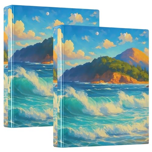 Personalisierte, lebendige Meereslandschaft, Crashing Waves, 3,8 cm, 3 Ringe für 200 Blatt, Notizbuch, Ordner, runder Ringplaner, 31,5 x 27 x 6 cm, 1 Packung Personalisierte, lebendige Meereslandschaft, Crashing Waves, 3,8 cm, 3 Ringe für 200 Blatt, Notizbuch, Ordner, runder Ringplaner, 31,5 x 27 x 6 cm, 1 Packung von Joitme