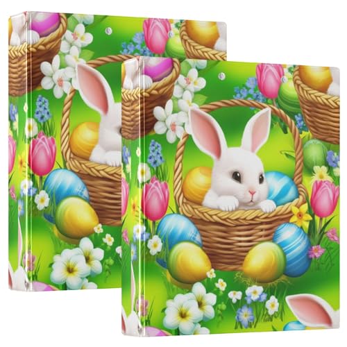 Personalisierte, niedliche Hasen-Ostereier, Grün, 3,8 cm, 3 Ringe, für 200 Blatt, Klemmbrett-Ordner, runder Ringbuch, Präsentationsbuch, 31,5 x 27 x 6 cm, 2 Stück Personalisierte, niedliche Hasen-Ostereier, Grün, 3,8 cm, 3 Ringe, für 200 Blatt, Klemmbrett-Ordner, runder Ringbuch, Präsentationsbuch, 31,5 x 27 x 6 cm, 2 Stück von Joitme