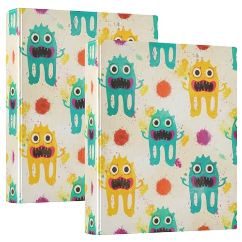 Personalisierte, niedliche Monster Splash 3-Ringordner, 3,8 cm, für 200 Blatt, Portfolio-Ordner, runder Ringbuch, 31,5 x 27 x 6 cm, 2 Stück Personalisierte, niedliche Monster Splash 3-Ringordner, 3,8 cm, für 200 Blatt, Portfolio-Ordner, runder Ringbuch, 31,5 x 27 x 6 cm, 2 Stück von Joitme