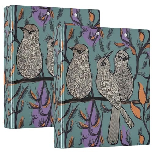 Personalisierte, skurrile Birds Ringbuch, 3,8 cm, für 200 Blatt, Portfolio-Ringbuch, rund, 31,5 x 27 x 6 cm, 2 Stück Personalisierte, skurrile Birds Ringbuch, 3,8 cm, für 200 Blatt, Portfolio-Ringbuch, rund, 31,5 x 27 x 6 cm, 2 Stück von Joitme