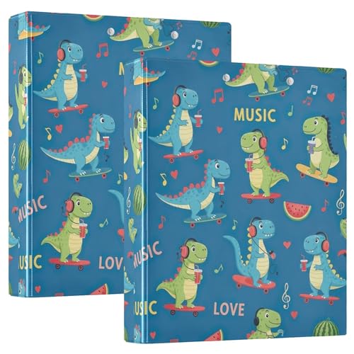 Personalisierte Cartoon-Dinosaurier, Musikhören, 3,8 cm, 3 Ringordner, für 200 Blatt, Portfolio-Ordner, runder Ring, Rezeptbuch, 31,5 x 27 x 6 cm, 1 Stück Personalisierte Cartoon-Dinosaurier, Musikhören, 3,8 cm, 3 Ringordner, für 200 Blatt, Portfolio-Ordner, runder Ring, Rezeptbuch, 31,5 x 27 x 6 cm, 1 Stück von Joitme