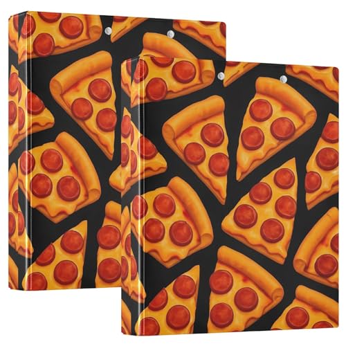 Personalisierte Cartoon-Pizza-schwarz, 3,8 cm, 3-Ringordner, für 200 Blatt, Klemmbrett, runder Ringbuch, Büroordner, 31,5 x 27 x 6 cm, 2 Stück Personalisierte Cartoon-Pizza-schwarz, 3,8 cm, 3-Ringordner, für 200 Blatt, Klemmbrett, runder Ringbuch, Büroordner, 31,5 x 27 x 6 cm, 2 Stück von Joitme