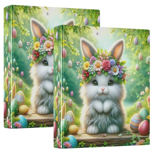 Personalisierte Ordner mit Blumen-Krone, Hase, Ostern, 3,8 cm, 3 Ringe, 200 Blatt, 3 Ringordner, runder Ringordner, 31,5 x 27 x 6 cm, 1 Packung Personalisierte Ordner mit Blumen-Krone, Hase, Ostern, 3,8 cm, 3 Ringe, 200 Blatt, 3 Ringordner, runder Ringordner, 31,5 x 27 x 6 cm, 1 Packung von Joitme