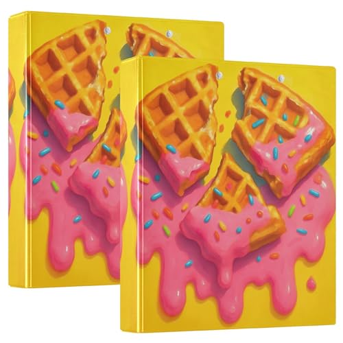 Personalisierte Waffelstücke, bunte Streusel, 3,8 cm, für 200 Blatt, 3 Ringordner, runder Ringordner, 31,5 x 27 x 6 cm, 2 Stück Personalisierte Waffelstücke, bunte Streusel, 3,8 cm, für 200 Blatt, 3 Ringordner, runder Ringordner, 31,5 x 27 x 6 cm, 2 Stück von Joitme