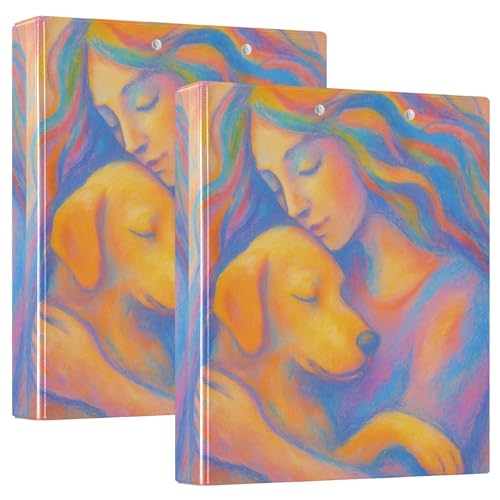 Personalisierte abstrakte Hundebinder 1,5 Zoll 3 Aufbewahrungsringe 200 Blatt Ringordner Ringordner Rezept, 31,5 x 27 x 6 cm, 1er Pack von Joitme