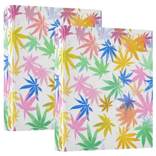 Personalisierte bunte Cannabisblätter, 3,8 cm, 3-Ringbücher für 200 Blatt, Notizbuch, runder Ringplaner, 31,5 x 27 x 6 cm, 1 Packung Personalisierte bunte Cannabisblätter, 3,8 cm, 3-Ringbücher für 200 Blatt, Notizbuch, runder Ringplaner, 31,5 x 27 x 6 cm, 1 Packung von Joitme