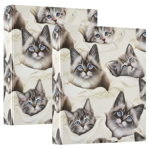 Personalisierte süße Kätzchen-Ordner, 3,8 cm, 3 Ringe, 200 Blatt, 3 Ringordner, runder Ringordner, 31,5 x 27 x 6 cm, 1 Packung Personalisierte süße Kätzchen-Ordner, 3,8 cm, 3 Ringe, 200 Blatt, 3 Ringordner, runder Ringordner, 31,5 x 27 x 6 cm, 1 Packung von Joitme