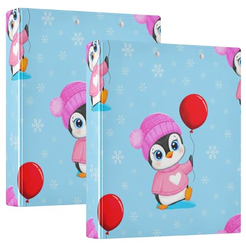 Personalisierter, niedlicher Pinguin-Ordner mit 3 Ringen, 3,8 cm, für 200 Blatt, Klemmbrett, runder Ringbuch, 31,5 x 27 x 6 cm, 2 Stück Personalisierter, niedlicher Pinguin-Ordner mit 3 Ringen, 3,8 cm, für 200 Blatt, Klemmbrett, runder Ringbuch, 31,5 x 27 x 6 cm, 2 Stück von Joitme