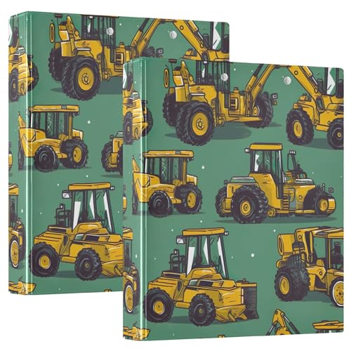 Personalisierter gelber Baggerdruck, 3 Ringordner, 3,8 cm, für 200 Blatt, Notizbuch, runder Ringplaner, 31,5 x 27 x 6 cm, 2 Stück Personalisierter gelber Baggerdruck, 3 Ringordner, 3,8 cm, für 200 Blatt, Notizbuch, runder Ringplaner, 31,5 x 27 x 6 cm, 2 Stück von Joitme