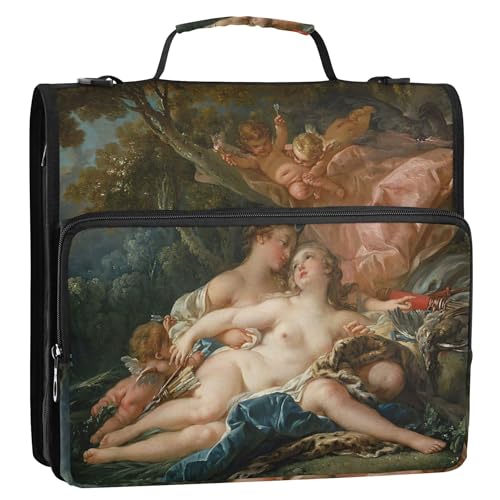 Professioneller Ordner-Organizer mit Reißverschluss, 3 Ringbücher, 3,8 cm, D-Ring, Francois Boucher, Drucke, Akt-Portfolio und Etui, Ringordner, Halter, Ordner mit Schultergurt für die Schule Professioneller Ordner-Organizer mit Reißverschluss, 3 Ringbücher, 3,8 cm, D-Ring, Francois Boucher, Drucke, Akt-Portfolio und Etui, Ringordner, Halter, Ordner mit Schultergurt für die Schule von Joitme