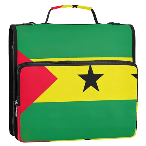 Professioneller Ordner mit Reißverschluss, 3 Ringbücher, 3,8 cm, D-Ring, Sao Tome, Principe-Flagge, Aufbewahrung, Portfolio-Ordner mit Griff, Ordner mit Gurt, Mittelschultasche Professioneller Ordner mit Reißverschluss, 3 Ringbücher, 3,8 cm, D-Ring, Sao Tome, Principe-Flagge, Aufbewahrung, Portfolio-Ordner mit Griff, Ordner mit Gurt, Mittelschultasche von Joitme
