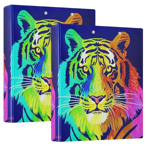 Rainbow Tiger Ordner mit 3 Ringen, 3,8 cm, für 200 Blatt, niedliche Portfolio-Ordner, runder Ringordner, 31,5 x 27 x 6 cm, 1 Stück Rainbow Tiger Ordner mit 3 Ringen, 3,8 cm, für 200 Blatt, niedliche Portfolio-Ordner, runder Ringordner, 31,5 x 27 x 6 cm, 1 Stück von Joitme