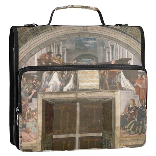 Raphael Cardinal Theological Virtues Ordner-Organizer mit Reißverschluss, 3 Ringordner, 3,8 cm, D-Ringhalter, Tasche mit Gurt für Schule, Portfolio und Etui, Ringordnerhalter Raphael Cardinal Theological Virtues Ordner-Organizer mit Reißverschluss, 3 Ringordner, 3,8 cm, D-Ringhalter, Tasche mit Gurt für Schule, Portfolio und Etui, Ringordnerhalter von Joitme