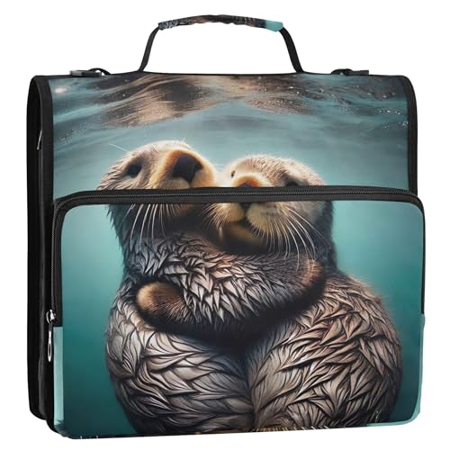 Ringbuch mit 3 Ringen, 3,8 cm, D-Ring, niedlicher Otter, Reißverschluss, Ordner, Tasche mit Gurt für Schule, Studenten, Aufbewahrung, Portfolio-Tasche mit Griff Ringbuch mit 3 Ringen, 3,8 cm, D-Ring, niedlicher Otter, Reißverschluss, Ordner, Tasche mit Gurt für Schule, Studenten, Aufbewahrung, Portfolio-Tasche mit Griff von Joitme