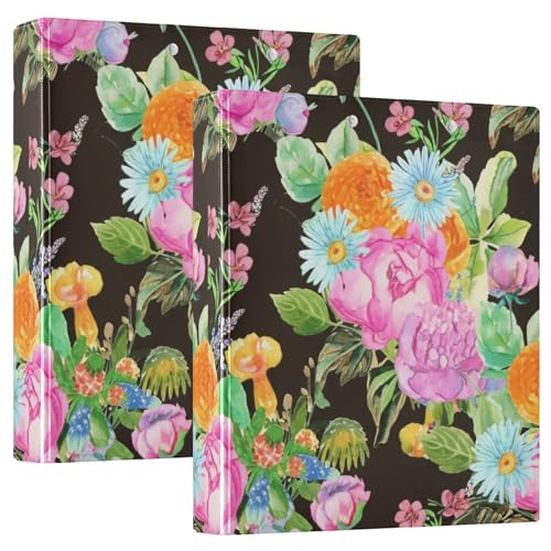 Ringbuch mit 3 Ringen, 3,8 cm, für 200 Blatt, Blumen-Portfolio, Rund, 31,5 x 27 x 6 cm, 2 Stück Ringbuch mit 3 Ringen, 3,8 cm, für 200 Blatt, Blumen-Portfolio, Rund, 31,5 x 27 x 6 cm, 2 Stück von Joitme