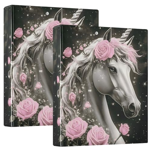 Ringbuch mit 3 Ringen, 3,8 cm, für 200 Blatt, niedliches Notizbuch, runder Ring, robuster Ordner, 31,5 x 27 x 6 cm, 1 Packung von Joitme
