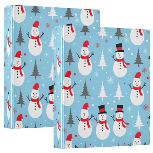 Ringbuch mit 3 Ringen, Motiv: Winterschneemänner, Blau, für 200 Blatt, niedliches Klemmbrett, runder Ring, Rezeptbuch, 31,5 x 27 x 6 cm, 1 Packung Ringbuch mit 3 Ringen, Motiv: Winterschneemänner, Blau, für 200 Blatt, niedliches Klemmbrett, runder Ring, Rezeptbuch, 31,5 x 27 x 6 cm, 1 Packung von Joitme