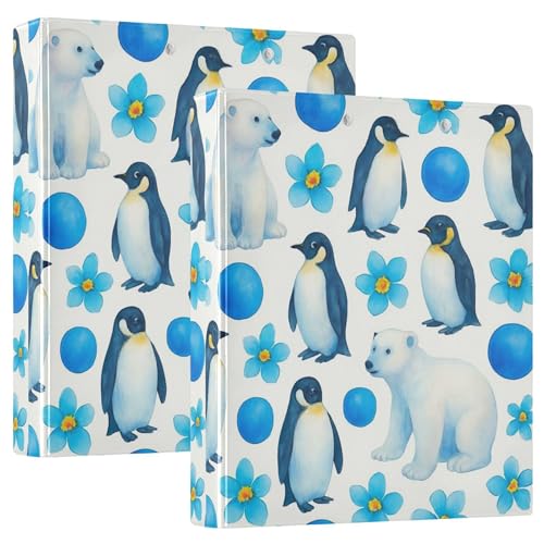 Ringbuch mit 3 Ringen, Motiv: niedliche Eisbären, Pinguine, 3,8 cm, für 200 Blatt, niedliche Ringordner mit 3 Ringen, Blumenmuster, rund, 31,5 x 27 x 6 cm, 1 Stück Ringbuch mit 3 Ringen, Motiv: niedliche Eisbären, Pinguine, 3,8 cm, für 200 Blatt, niedliche Ringordner mit 3 Ringen, Blumenmuster, rund, 31,5 x 27 x 6 cm, 1 Stück von Joitme