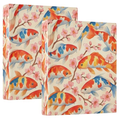 Ringbuch mit 3 Ringen, bunt, Koi-Fisch, Kirschblüte, 3,8 cm, für 200 Blatt, niedliche 3-Ring-Ordner, Blumenmuster, rund, 31,5 x 27 x 6 cm, 1 Stück Ringbuch mit 3 Ringen, bunt, Koi-Fisch, Kirschblüte, 3,8 cm, für 200 Blatt, niedliche 3-Ring-Ordner, Blumenmuster, rund, 31,5 x 27 x 6 cm, 1 Stück von Joitme
