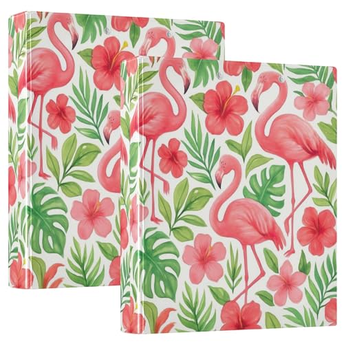 Ringbuch mit tropischen rosa Flamingos, 3,8 cm, für 200 Blatt, niedliche Ordner, Notizbuch, Blumenmuster, runder Ring-Rezeptbuch, 31,5 x 27 x 6 cm, 1 Packung Ringbuch mit tropischen rosa Flamingos, 3,8 cm, für 200 Blatt, niedliche Ordner, Notizbuch, Blumenmuster, runder Ring-Rezeptbuch, 31,5 x 27 x 6 cm, 1 Packung von Joitme