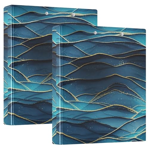 Ringordner mit 3 Ringen, 3,8 cm, für 200 Blatt, niedliche Portfolio-Ordner, runder Ringmappen, 31,5 x 27 x 6 cm, Dunkelblau, 2 Stück Ringordner mit 3 Ringen, 3,8 cm, für 200 Blatt, niedliche Portfolio-Ordner, runder Ringmappen, 31,5 x 27 x 6 cm, Dunkelblau, 2 Stück von Joitme