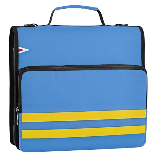 Ringordner mit 3 Ringen, Aruba-Flagge, 3,8 cm, mit Reißverschluss, mit Gurt für Schulmappen, 500 Blatt Ringordner mit 3 Ringen, Aruba-Flagge, 3,8 cm, mit Reißverschluss, mit Gurt für Schulmappen, 500 Blatt von Joitme
