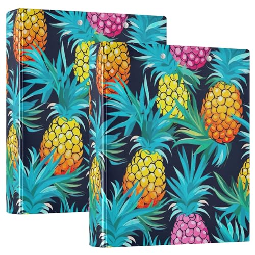 Ringordner mit tropischen bunten Ananas, 3,8 cm, für 200 Blatt, niedliches Klemmbrett, Blumenmuster, runder Ring, strapazierfähig, 31,5 x 27 x 6 cm, 1 Stück Ringordner mit tropischen bunten Ananas, 3,8 cm, für 200 Blatt, niedliches Klemmbrett, Blumenmuster, runder Ring, strapazierfähig, 31,5 x 27 x 6 cm, 1 Stück von Joitme